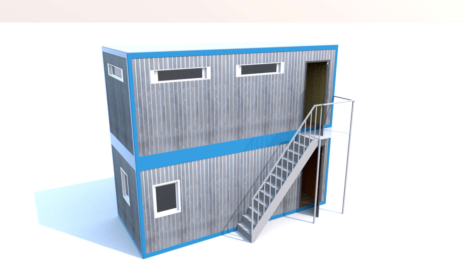 Блок-Модуль (Д.,Ш.,В.) 6,0*2,4*5,0м в 2 этажа, состоящий из 2 блок-контейнеров 6,0*2,4*2,5м